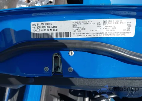 2022 Ram 2500 Big Horn 4X4 6'4' Box z USA, uszkodzony, nr VIN 3C6UR5ML8NG161165